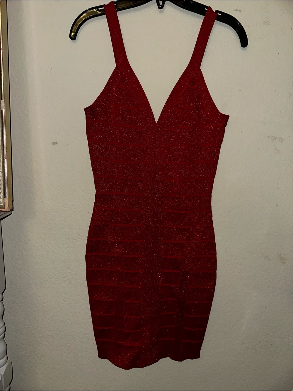 Guess red sparkle bodycon bandage dress size medium BNWT